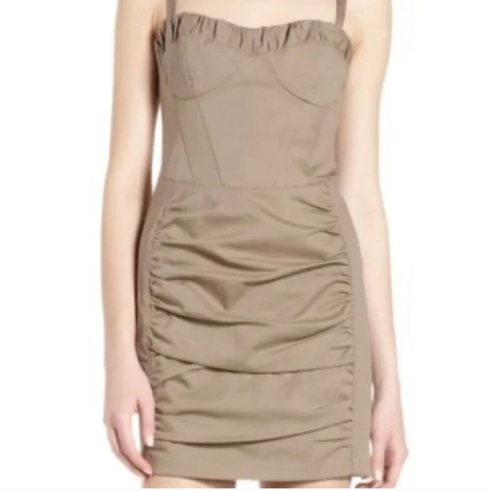 Nanette Lepore Beige Strapless Mini Dress Sz 4